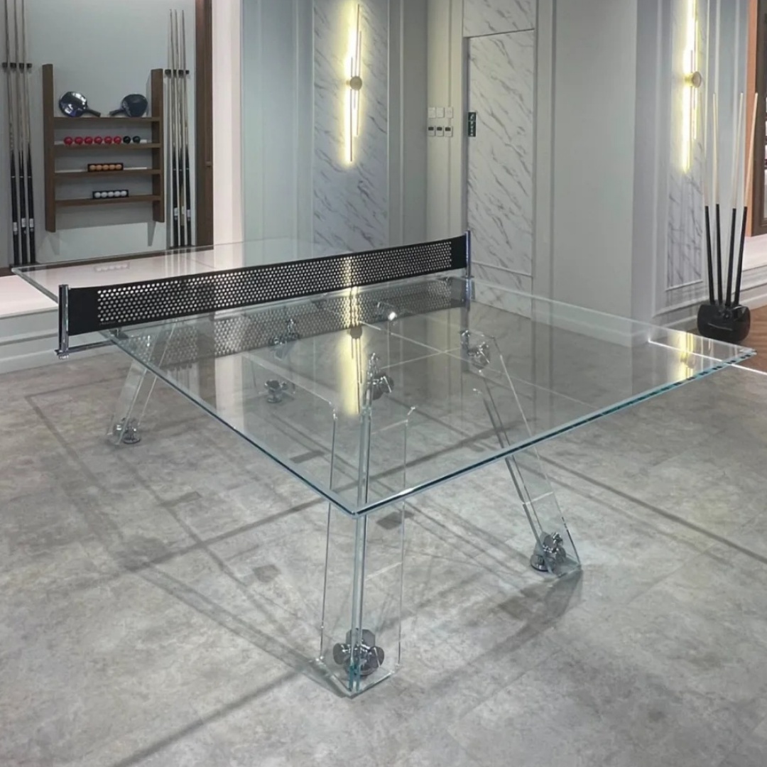 高品質家具 高級クリスタルガラス製卓球台 オフィスや家庭での - Table Tennis Is Played With A のレビューと価格